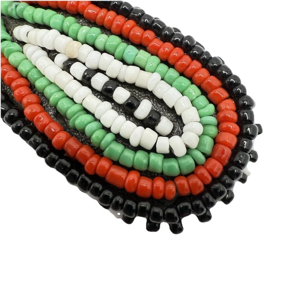 The Unbranded Brand Jewelry - Vintage Colorful Beaded Pendant Keychain Maasai Masai Black Red Green Bag Charm